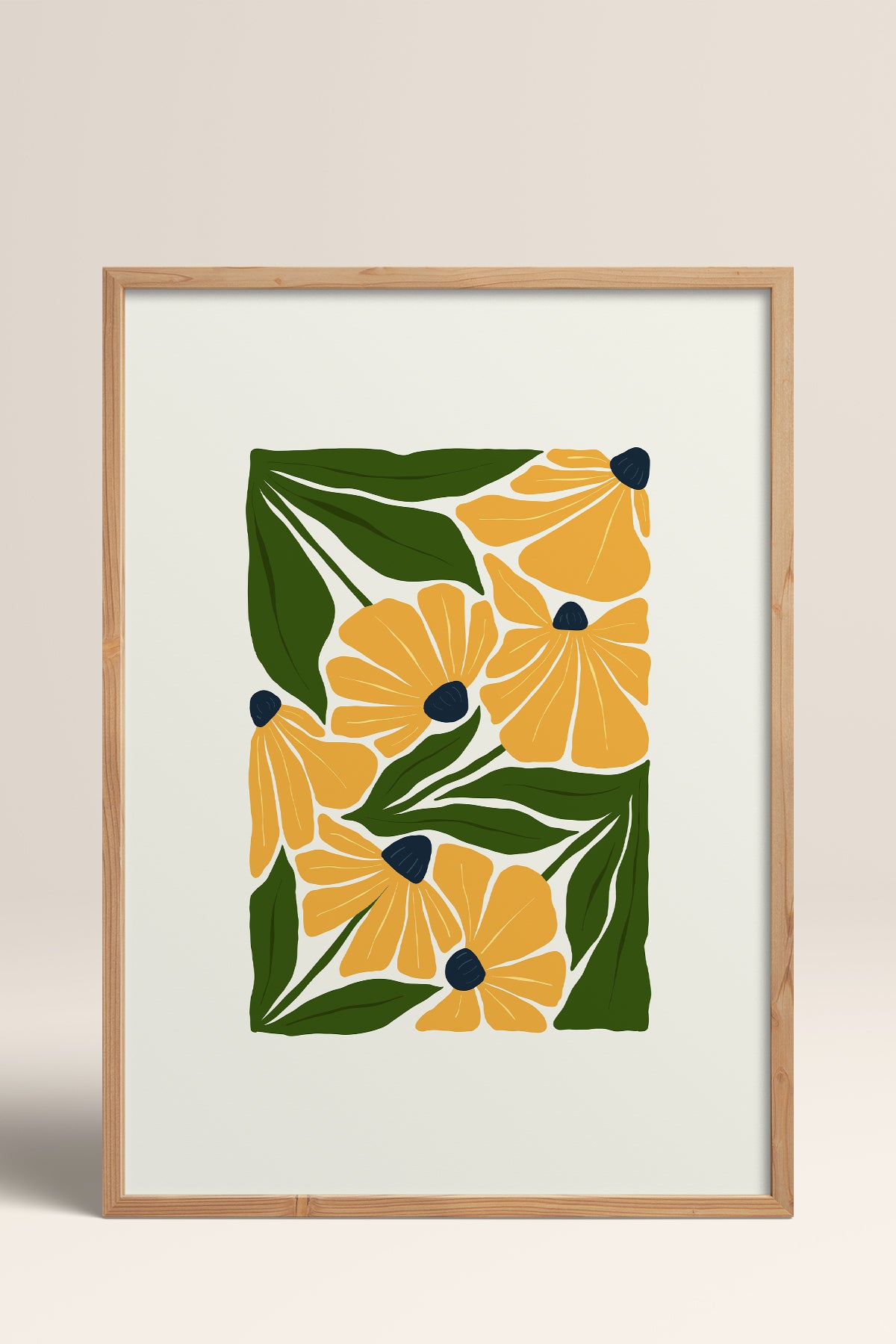 HOMEPACK Ahşap Çerçeveli Tablo Çerçeveli Poster Sanatsal Modern Duvar Dekoru FLOWER-220