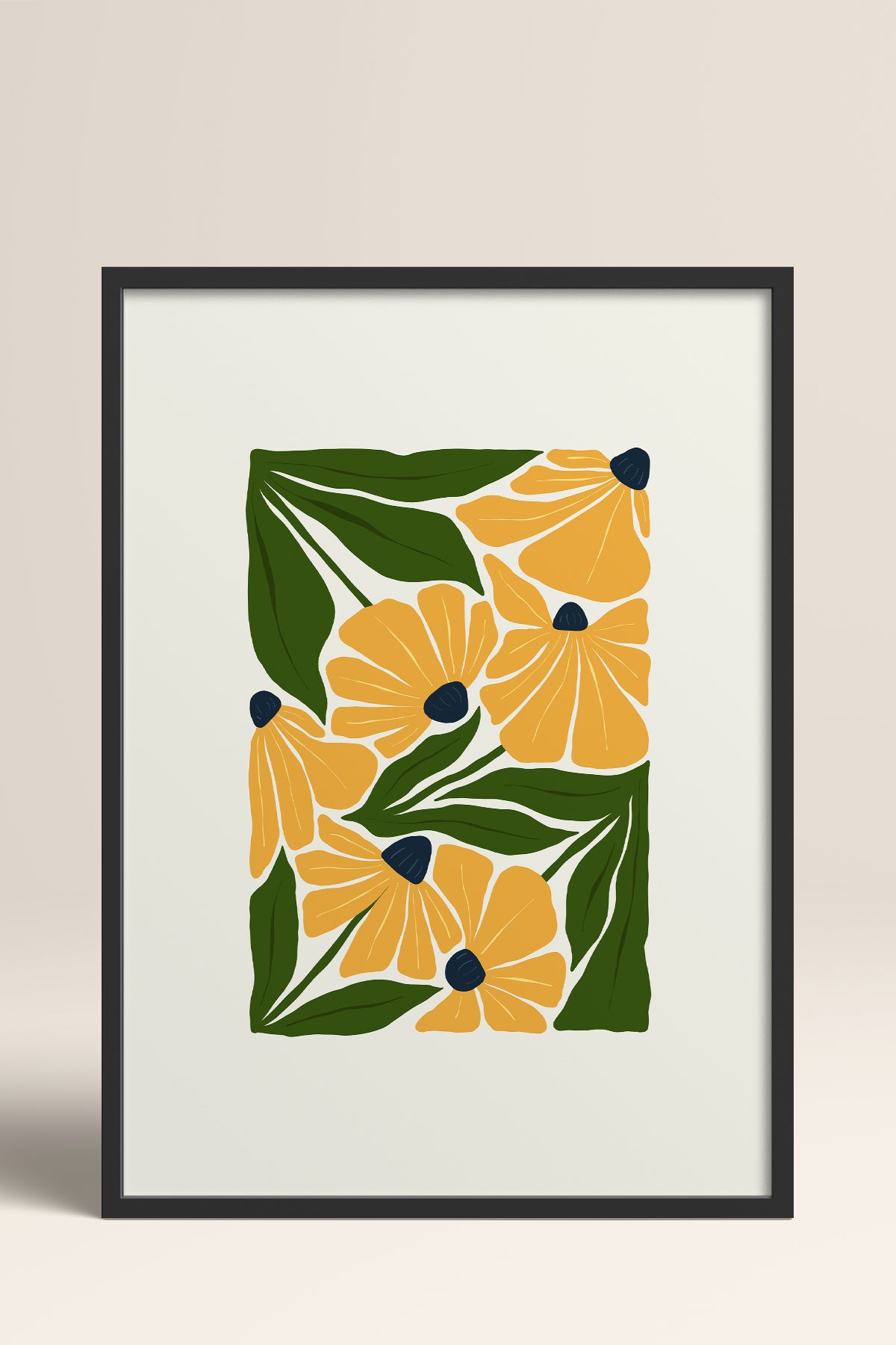 HOMEPACK Ahşap Çerçeveli Tablo Çerçeveli Poster Sanatsal Modern Duvar Dekoru FLOWER-220