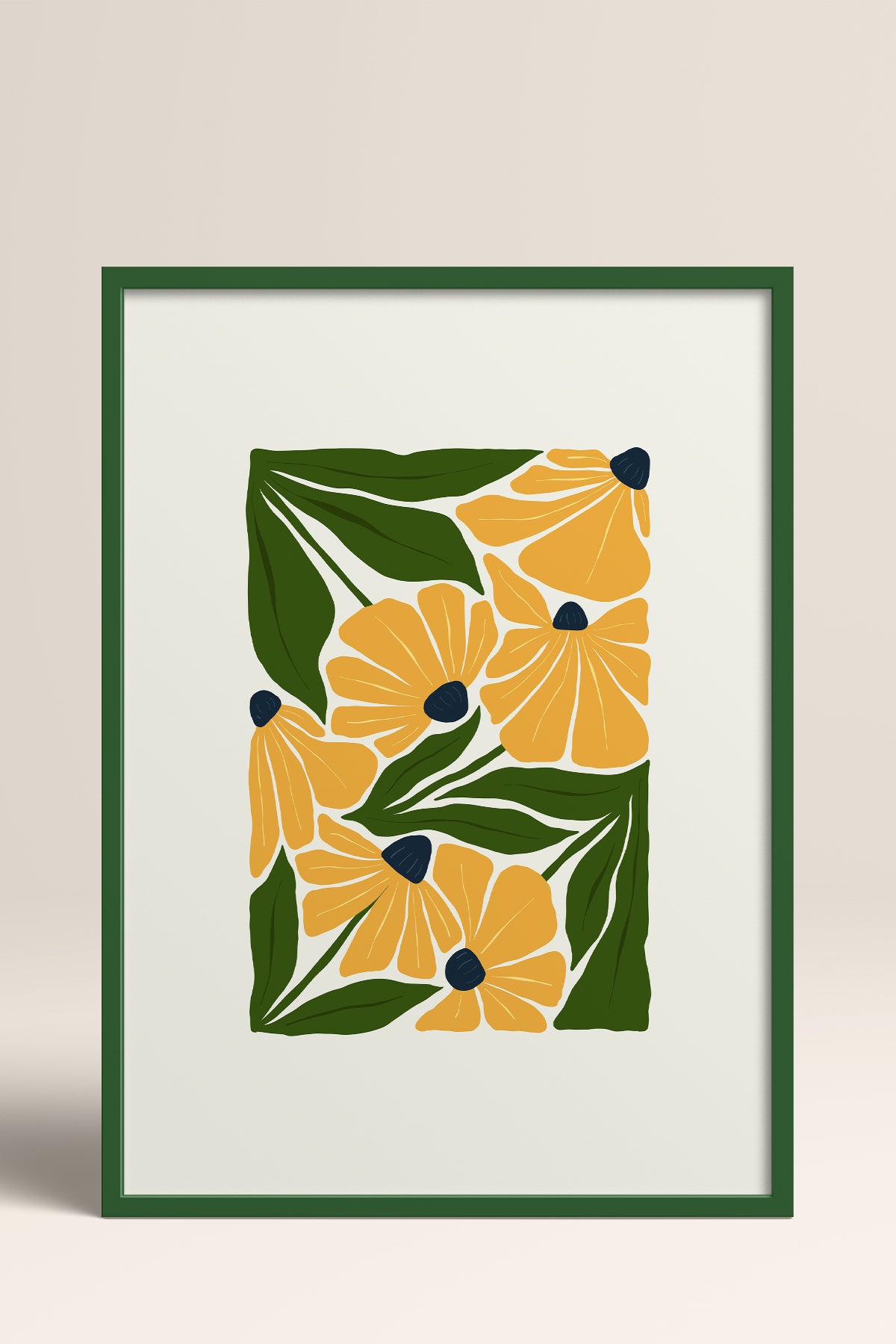 HOMEPACK Ahşap Çerçeveli Tablo Çerçeveli Poster Sanatsal Modern Duvar Dekoru FLOWER-220
