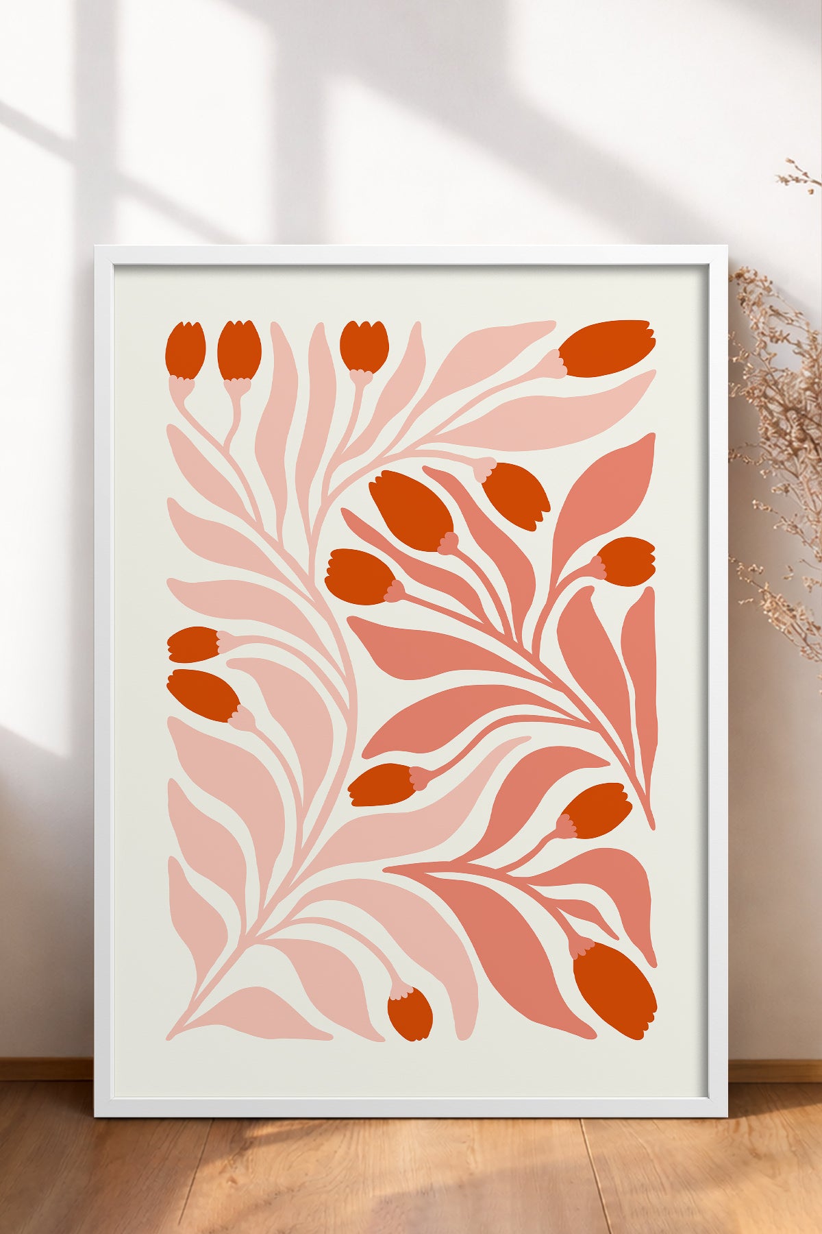 HOMEPACK Ahşap Çerçeveli Tablo Çerçeveli Poster Sanatsal Modern Duvar Dekoru FLOWER-221