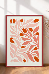 HOMEPACK Ahşap Çerçeveli Tablo Çerçeveli Poster Sanatsal Modern Duvar Dekoru FLOWER-221