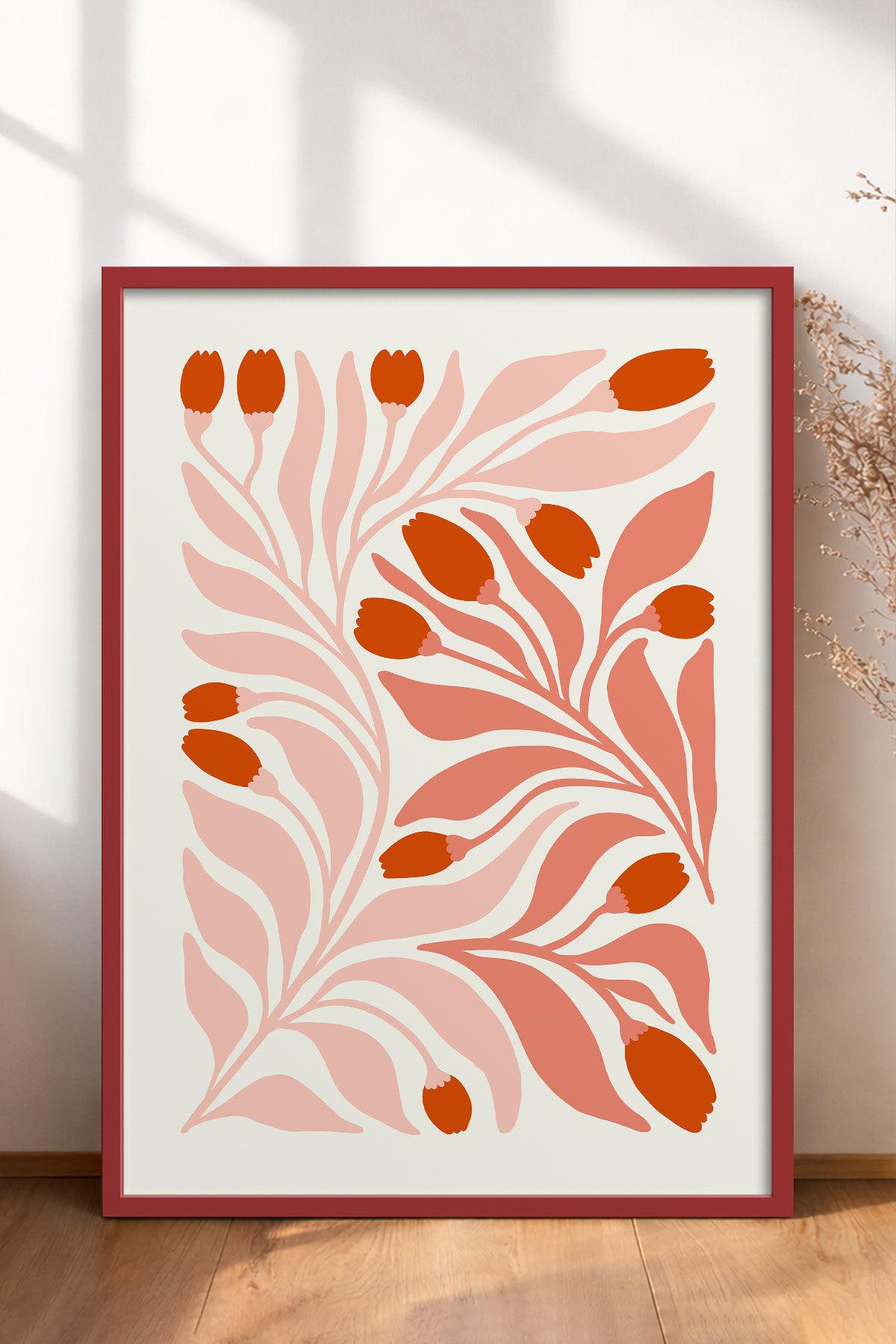 HOMEPACK Ahşap Çerçeveli Tablo Çerçeveli Poster Sanatsal Modern Duvar Dekoru FLOWER-221