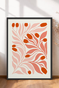 HOMEPACK Ahşap Çerçeveli Tablo Çerçeveli Poster Sanatsal Modern Duvar Dekoru FLOWER-221