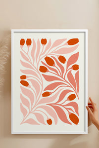 HOMEPACK Ahşap Çerçeveli Tablo Çerçeveli Poster Sanatsal Modern Duvar Dekoru FLOWER-221