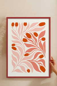 HOMEPACK Ahşap Çerçeveli Tablo Çerçeveli Poster Sanatsal Modern Duvar Dekoru FLOWER-221