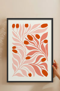 HOMEPACK Ahşap Çerçeveli Tablo Çerçeveli Poster Sanatsal Modern Duvar Dekoru FLOWER-221