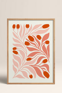 HOMEPACK Ahşap Çerçeveli Tablo Çerçeveli Poster Sanatsal Modern Duvar Dekoru FLOWER-221