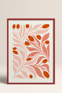 HOMEPACK Ahşap Çerçeveli Tablo Çerçeveli Poster Sanatsal Modern Duvar Dekoru FLOWER-221