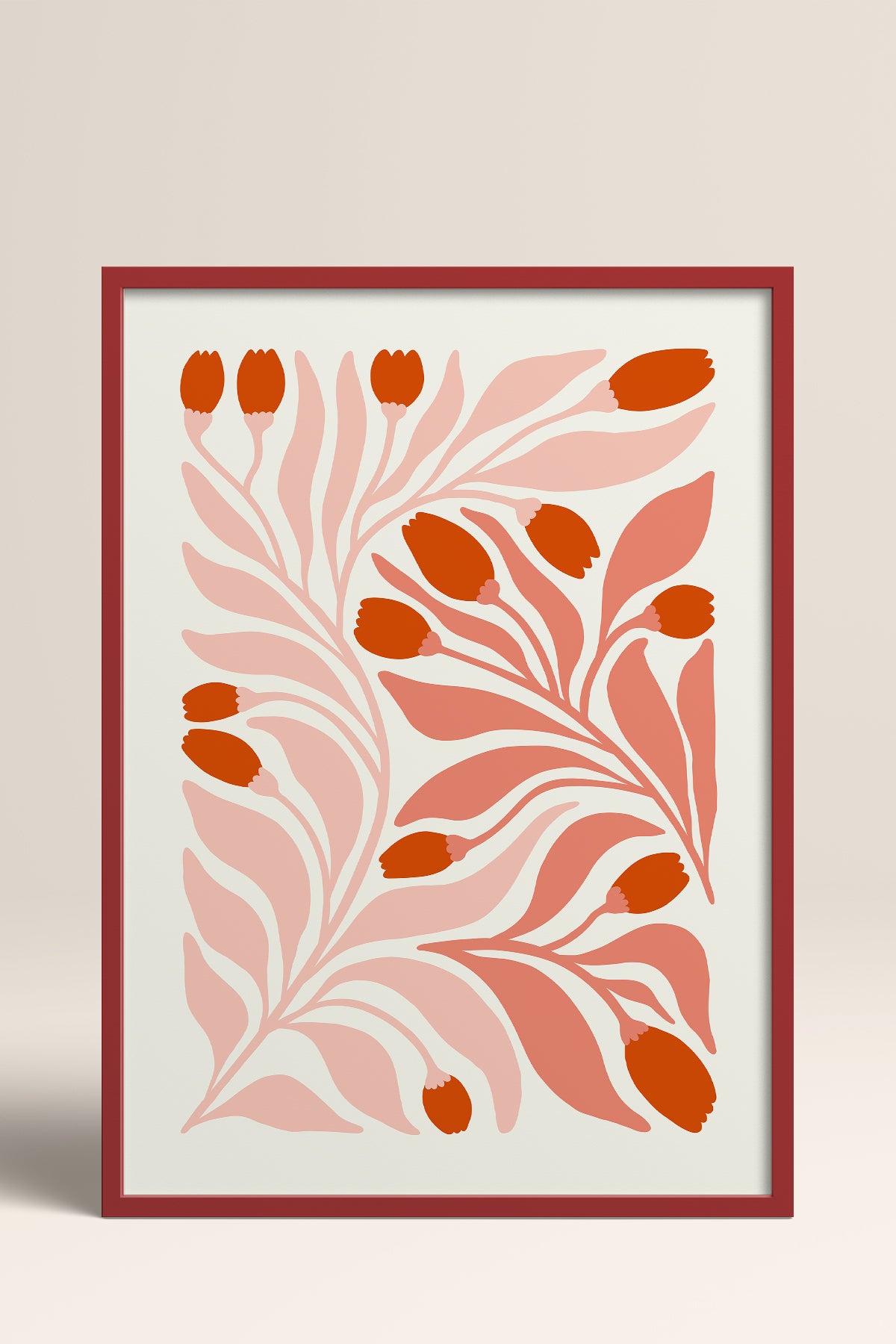 HOMEPACK Ahşap Çerçeveli Tablo Çerçeveli Poster Sanatsal Modern Duvar Dekoru FLOWER-221