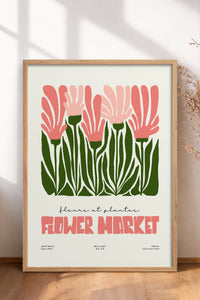 HOMEPACK Ahşap Çerçeveli Tablo Çerçeveli Poster Sanatsal Modern Duvar Dekoru FLOWER-222