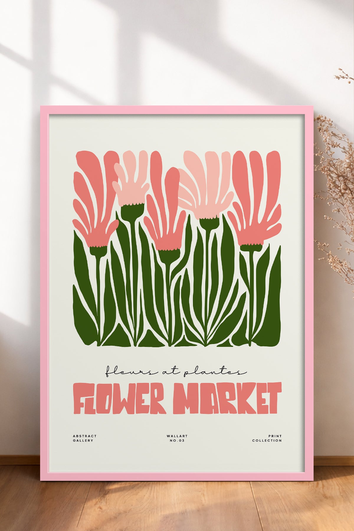 HOMEPACK Ahşap Çerçeveli Tablo Çerçeveli Poster Sanatsal Modern Duvar Dekoru FLOWER-222