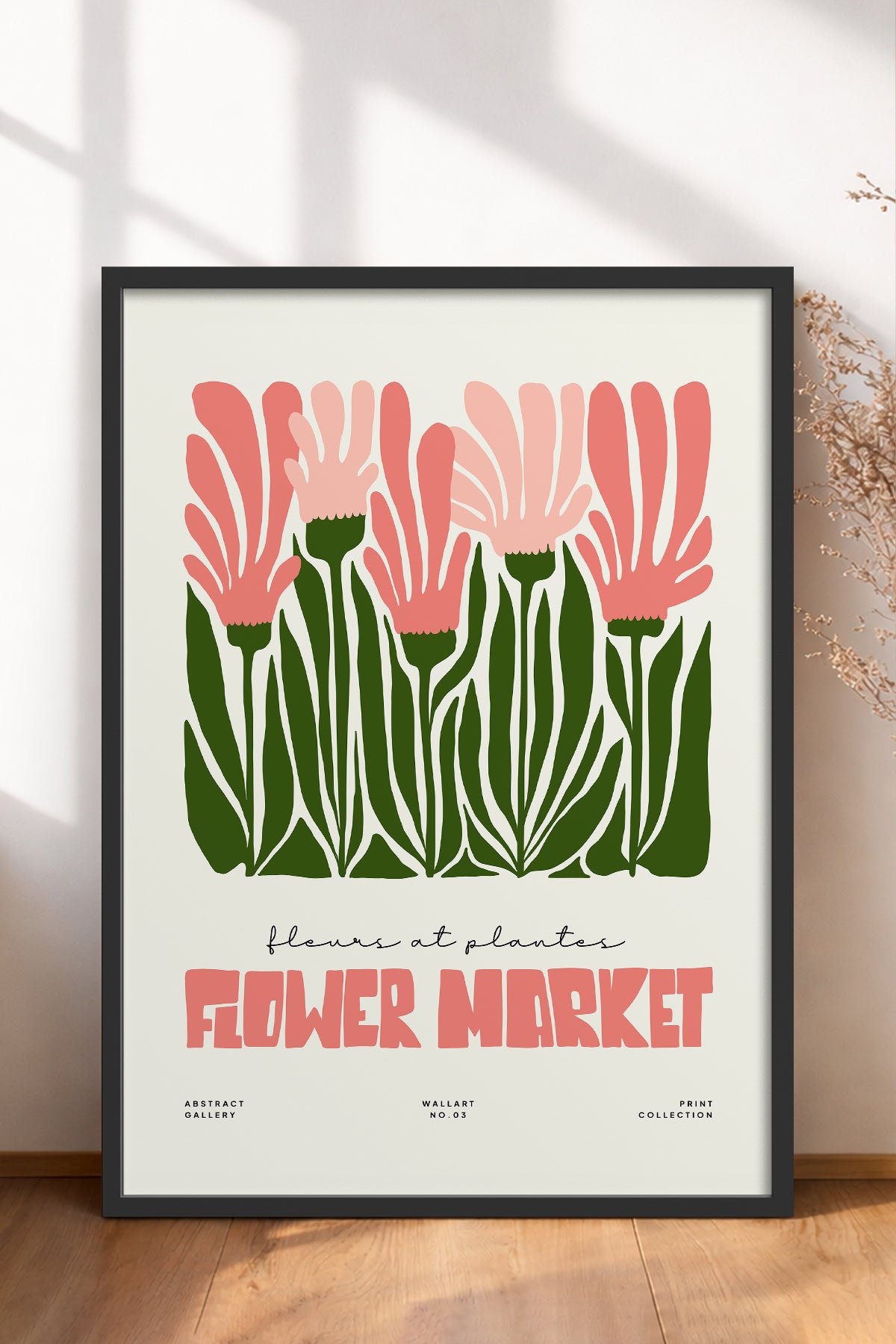 HOMEPACK Ahşap Çerçeveli Tablo Çerçeveli Poster Sanatsal Modern Duvar Dekoru FLOWER-222