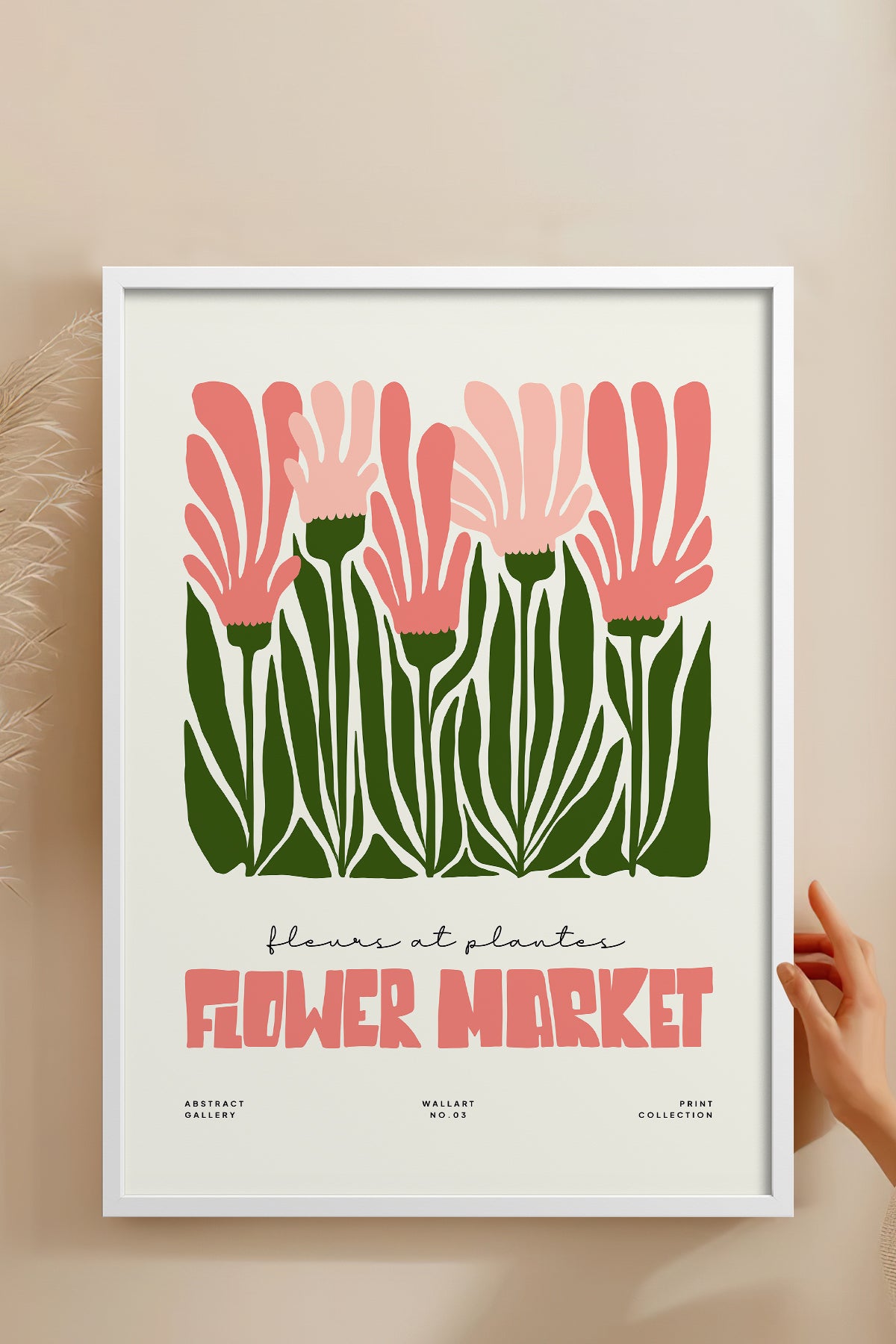 HOMEPACK Ahşap Çerçeveli Tablo Çerçeveli Poster Sanatsal Modern Duvar Dekoru FLOWER-222