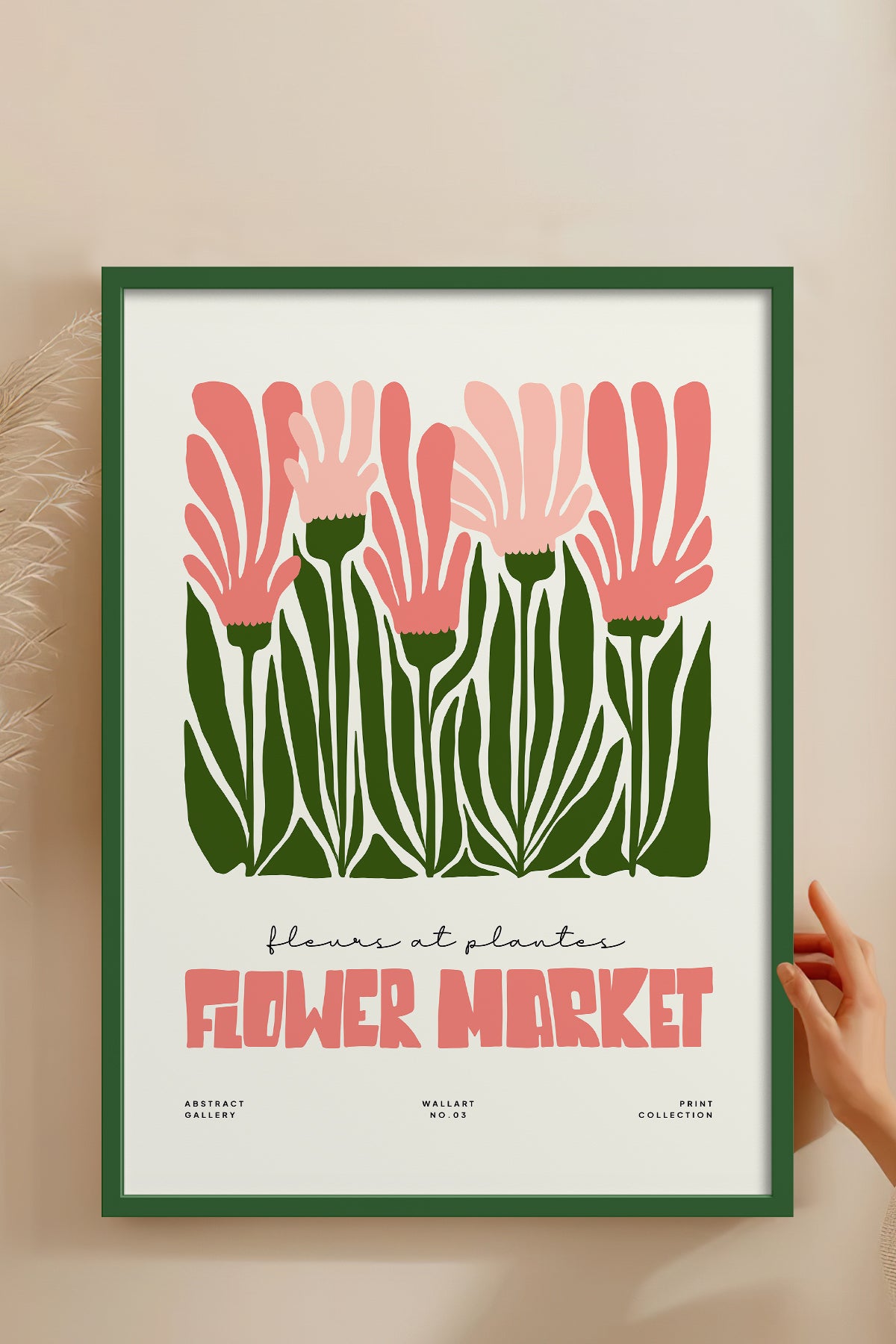HOMEPACK Ahşap Çerçeveli Tablo Çerçeveli Poster Sanatsal Modern Duvar Dekoru FLOWER-222