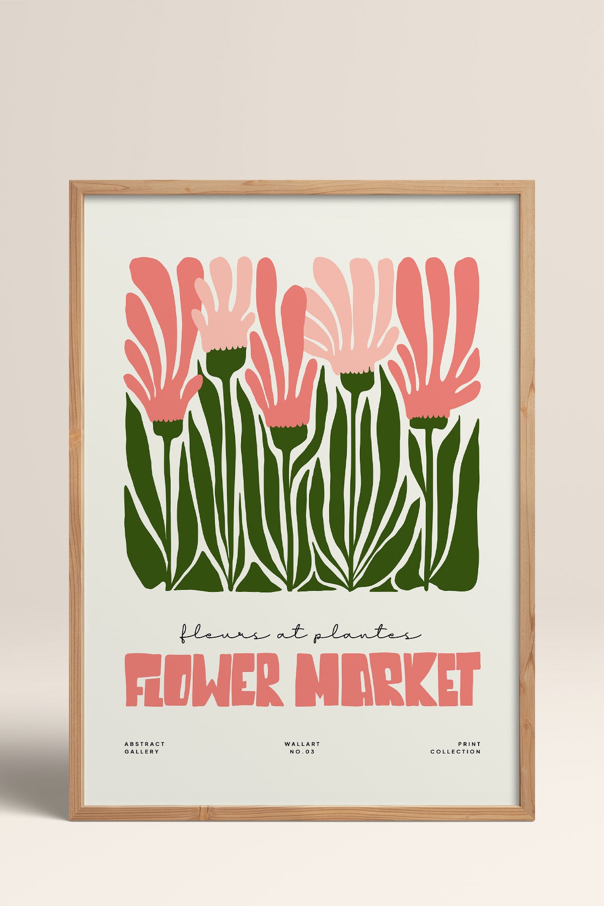 HOMEPACK Ahşap Çerçeveli Tablo Çerçeveli Poster Sanatsal Modern Duvar Dekoru FLOWER-222