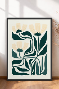 HOMEPACK Ahşap Çerçeveli Tablo Çerçeveli Poster Sanatsal Modern Duvar Dekoru FLOWER-225