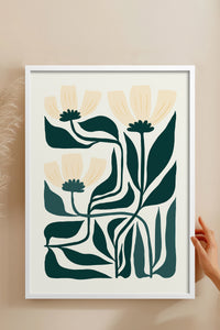 HOMEPACK Ahşap Çerçeveli Tablo Çerçeveli Poster Sanatsal Modern Duvar Dekoru FLOWER-225