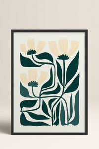 HOMEPACK Ahşap Çerçeveli Tablo Çerçeveli Poster Sanatsal Modern Duvar Dekoru FLOWER-225
