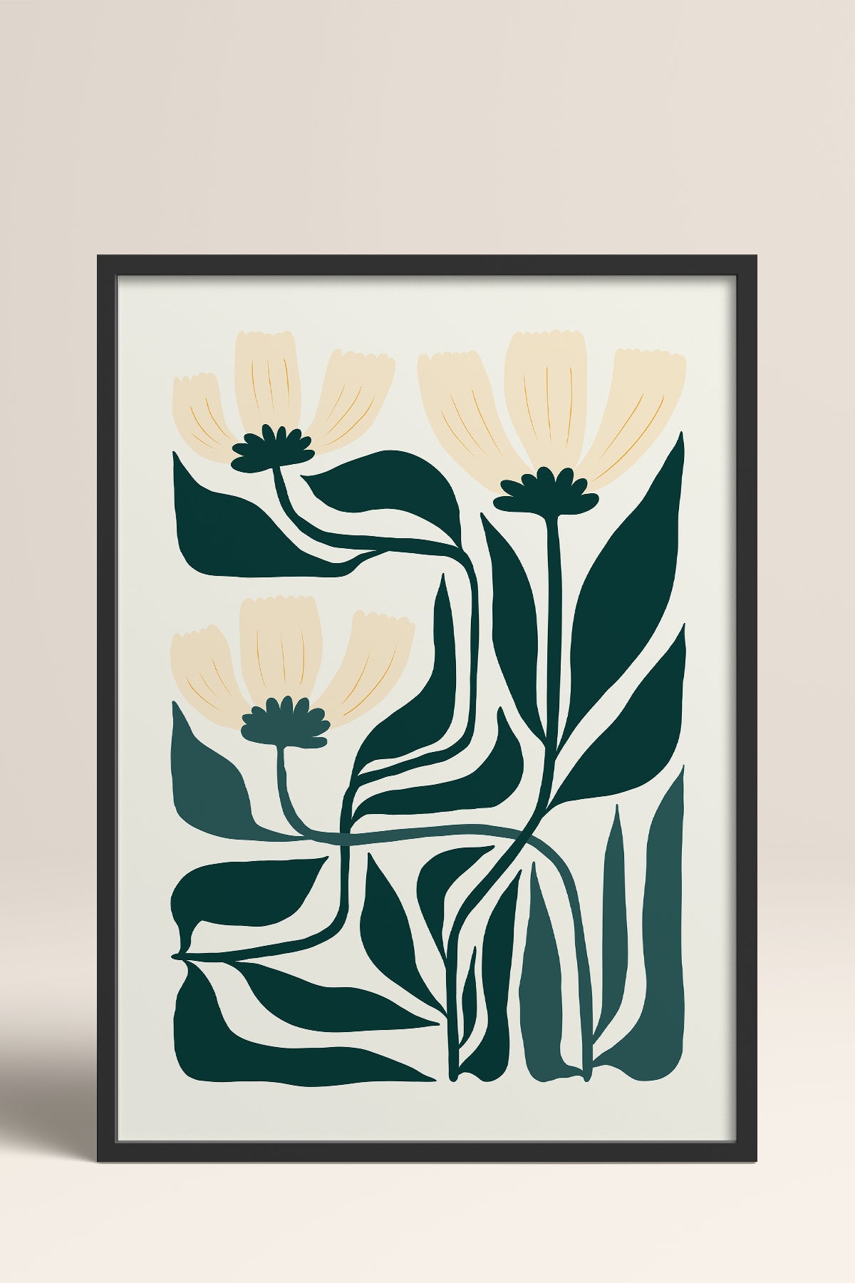 HOMEPACK Ahşap Çerçeveli Tablo Çerçeveli Poster Sanatsal Modern Duvar Dekoru FLOWER-225