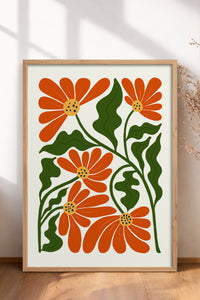 HOMEPACK Ahşap Çerçeveli Tablo Çerçeveli Poster Sanatsal Modern Duvar Dekoru FLOWER-226