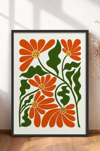 HOMEPACK Ahşap Çerçeveli Tablo Çerçeveli Poster Sanatsal Modern Duvar Dekoru FLOWER-226