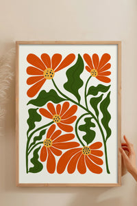 HOMEPACK Ahşap Çerçeveli Tablo Çerçeveli Poster Sanatsal Modern Duvar Dekoru FLOWER-226