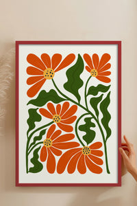 HOMEPACK Ahşap Çerçeveli Tablo Çerçeveli Poster Sanatsal Modern Duvar Dekoru FLOWER-226