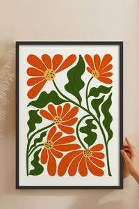 HOMEPACK Ahşap Çerçeveli Tablo Çerçeveli Poster Sanatsal Modern Duvar Dekoru FLOWER-226
