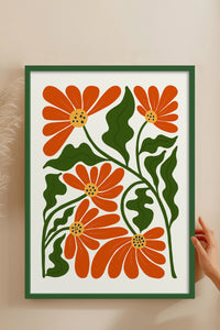 HOMEPACK Ahşap Çerçeveli Tablo Çerçeveli Poster Sanatsal Modern Duvar Dekoru FLOWER-226