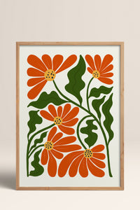 HOMEPACK Ahşap Çerçeveli Tablo Çerçeveli Poster Sanatsal Modern Duvar Dekoru FLOWER-226