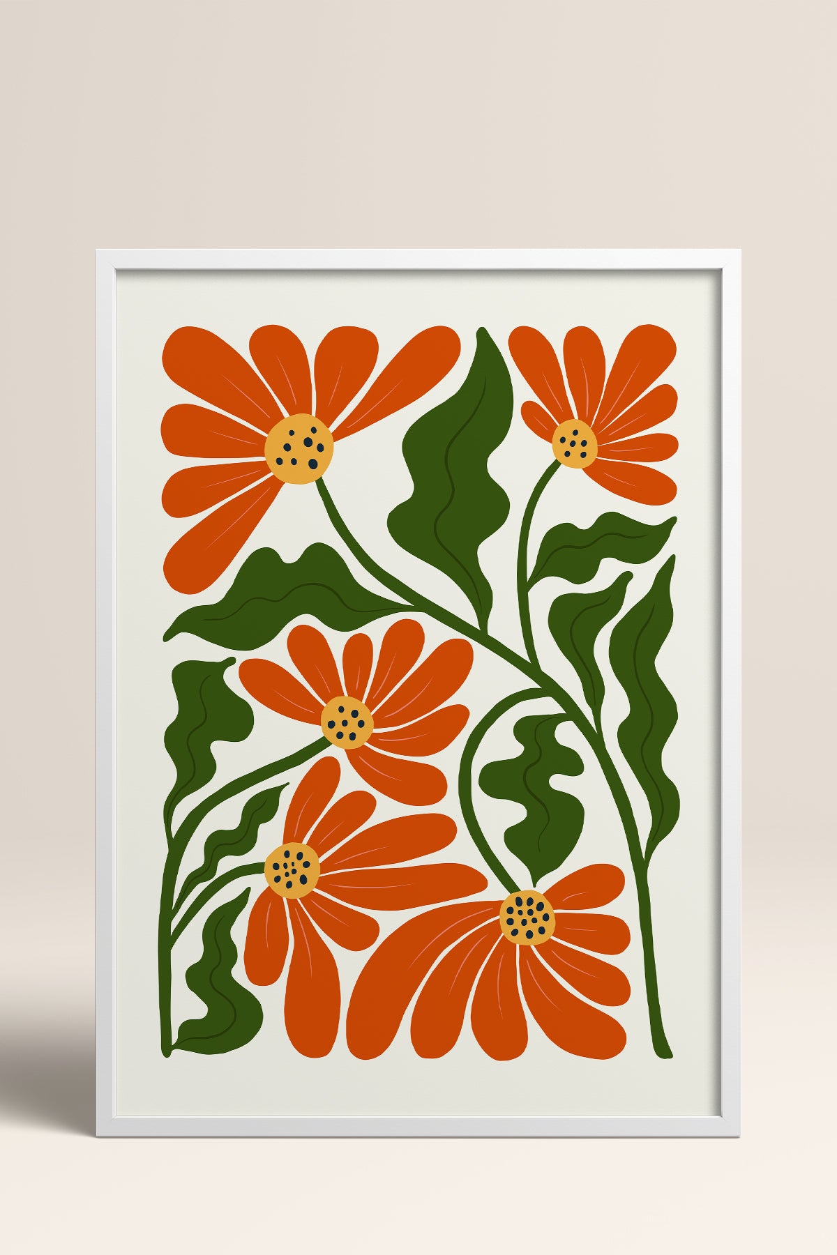 HOMEPACK Ahşap Çerçeveli Tablo Çerçeveli Poster Sanatsal Modern Duvar Dekoru FLOWER-226