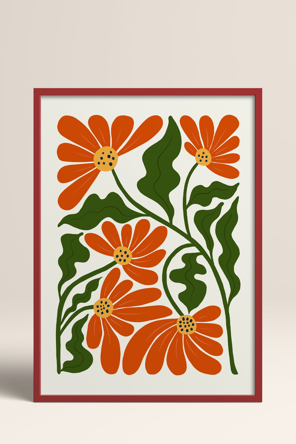 HOMEPACK Ahşap Çerçeveli Tablo Çerçeveli Poster Sanatsal Modern Duvar Dekoru FLOWER-226
