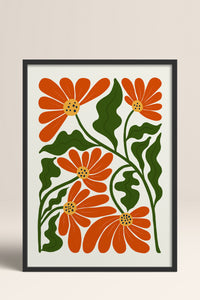HOMEPACK Ahşap Çerçeveli Tablo Çerçeveli Poster Sanatsal Modern Duvar Dekoru FLOWER-226