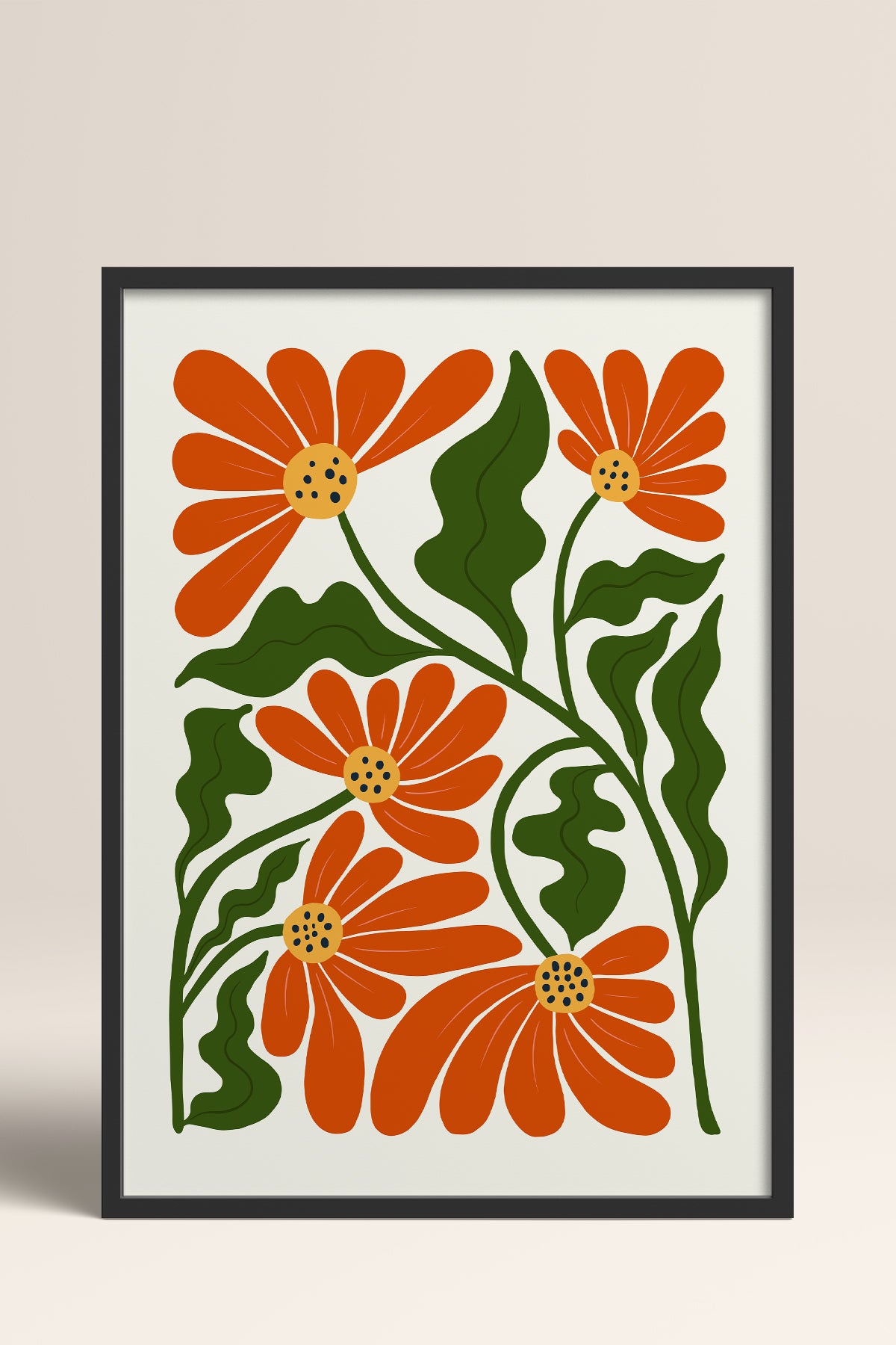 HOMEPACK Ahşap Çerçeveli Tablo Çerçeveli Poster Sanatsal Modern Duvar Dekoru FLOWER-226