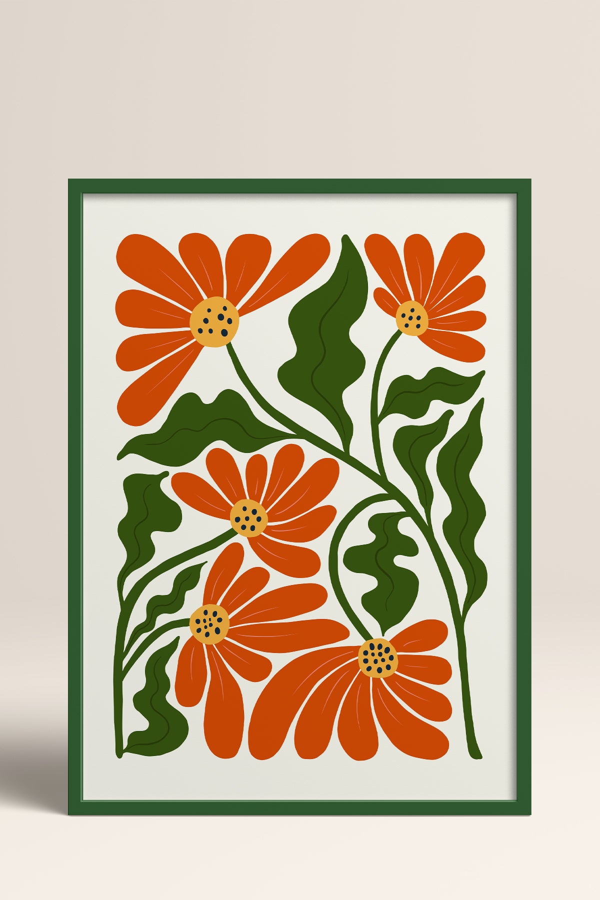 HOMEPACK Ahşap Çerçeveli Tablo Çerçeveli Poster Sanatsal Modern Duvar Dekoru FLOWER-226