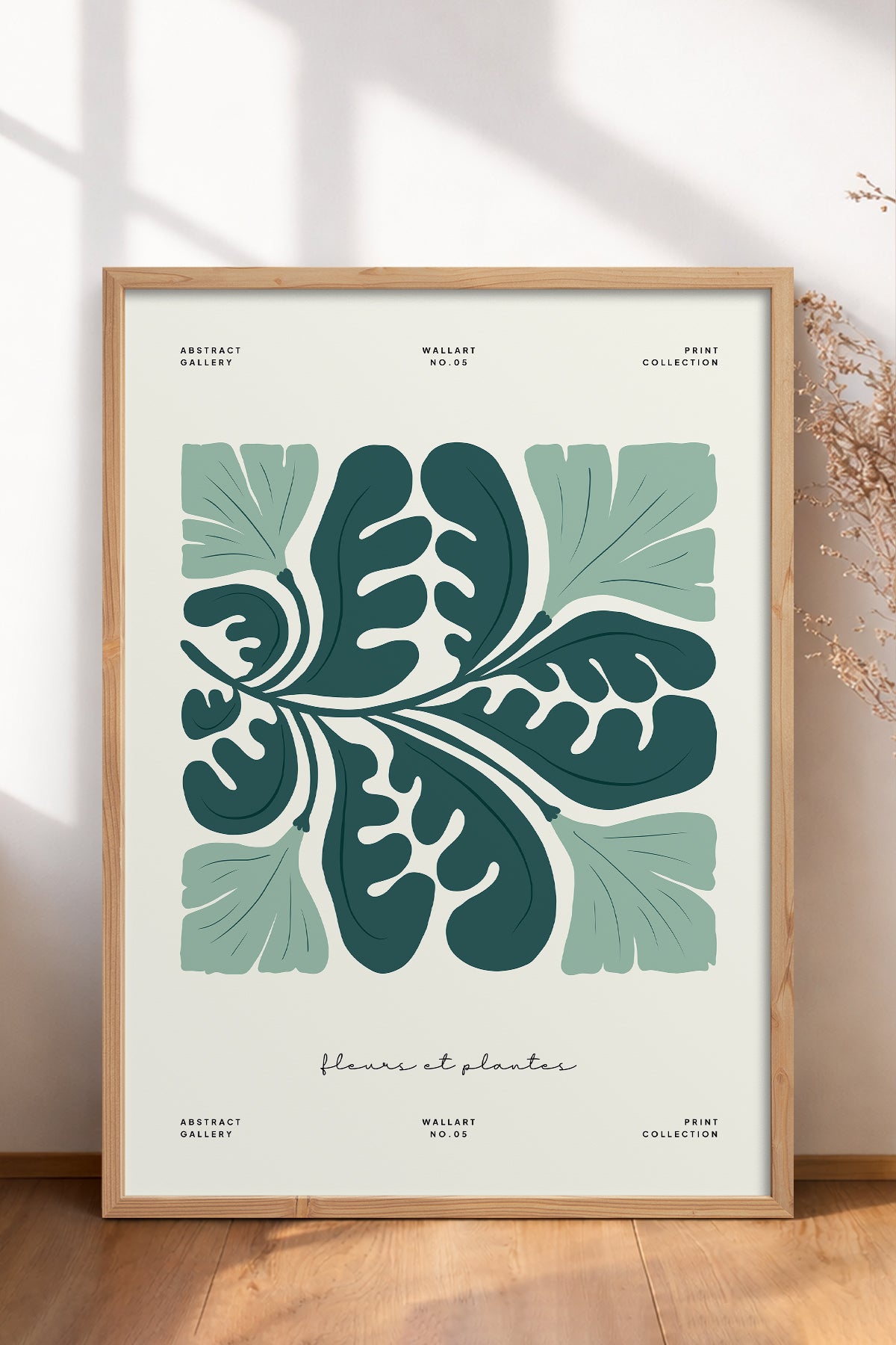 HOMEPACK Ahşap Çerçeveli Tablo Çerçeveli Poster Sanatsal Modern Duvar Dekoru FLOWER-227