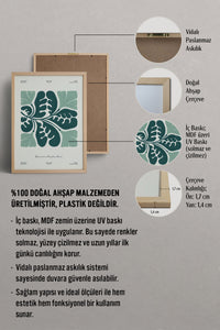 HOMEPACK Ahşap Çerçeveli Tablo Çerçeveli Poster Sanatsal Modern Duvar Dekoru FLOWER-227