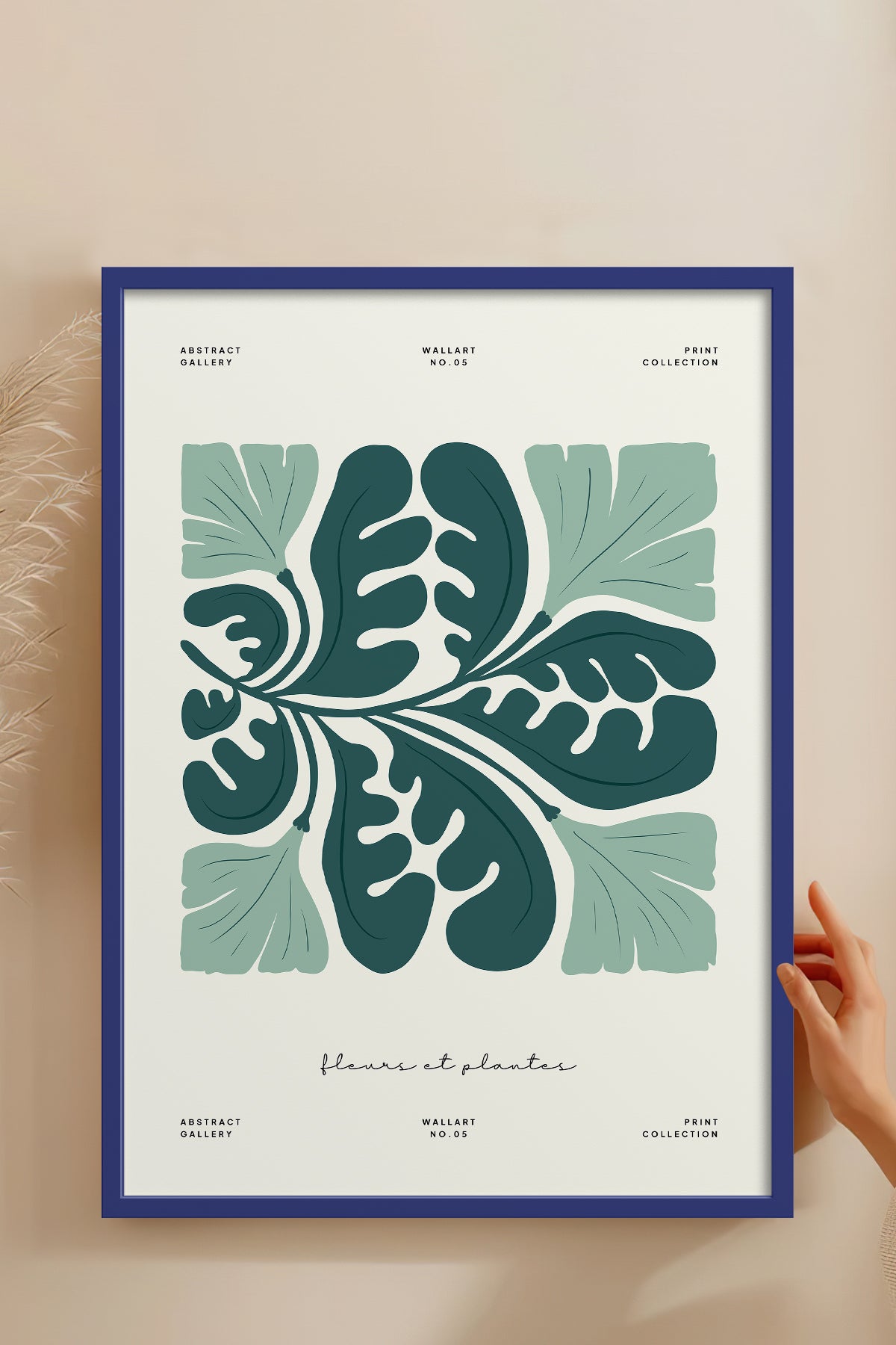 HOMEPACK Ahşap Çerçeveli Tablo Çerçeveli Poster Sanatsal Modern Duvar Dekoru FLOWER-227
