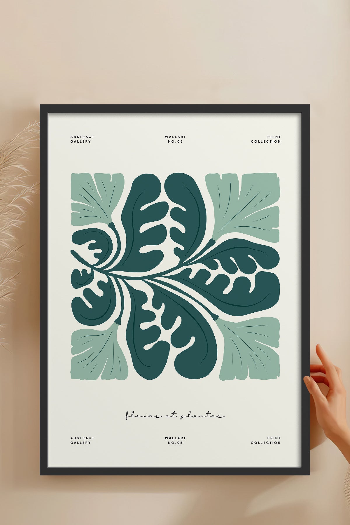 HOMEPACK Ahşap Çerçeveli Tablo Çerçeveli Poster Sanatsal Modern Duvar Dekoru FLOWER-227