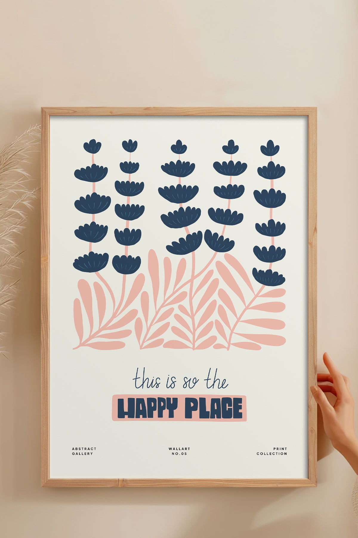 HOMEPACK Ahşap Çerçeveli Tablo Çerçeveli Poster Sanatsal Modern Duvar Dekoru FLOWER-228