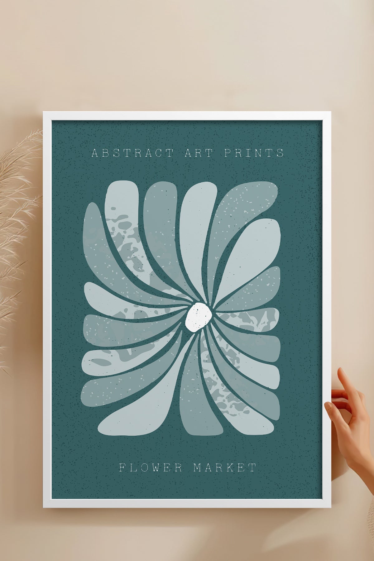 HOMEPACK Ahşap Çerçeveli Tablo Çerçeveli Poster Sanatsal Modern Duvar Dekoru FLOWER-23