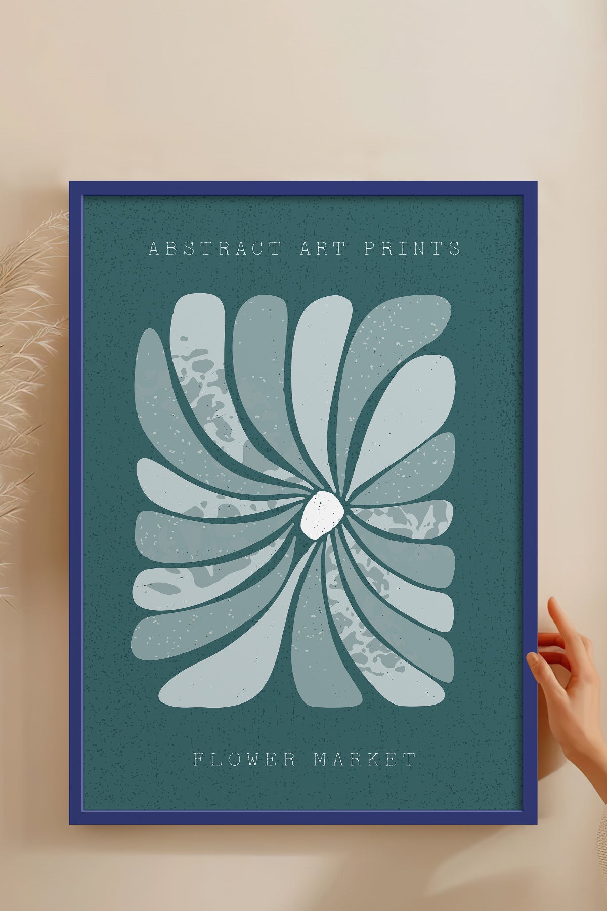 HOMEPACK Ahşap Çerçeveli Tablo Çerçeveli Poster Sanatsal Modern Duvar Dekoru FLOWER-23