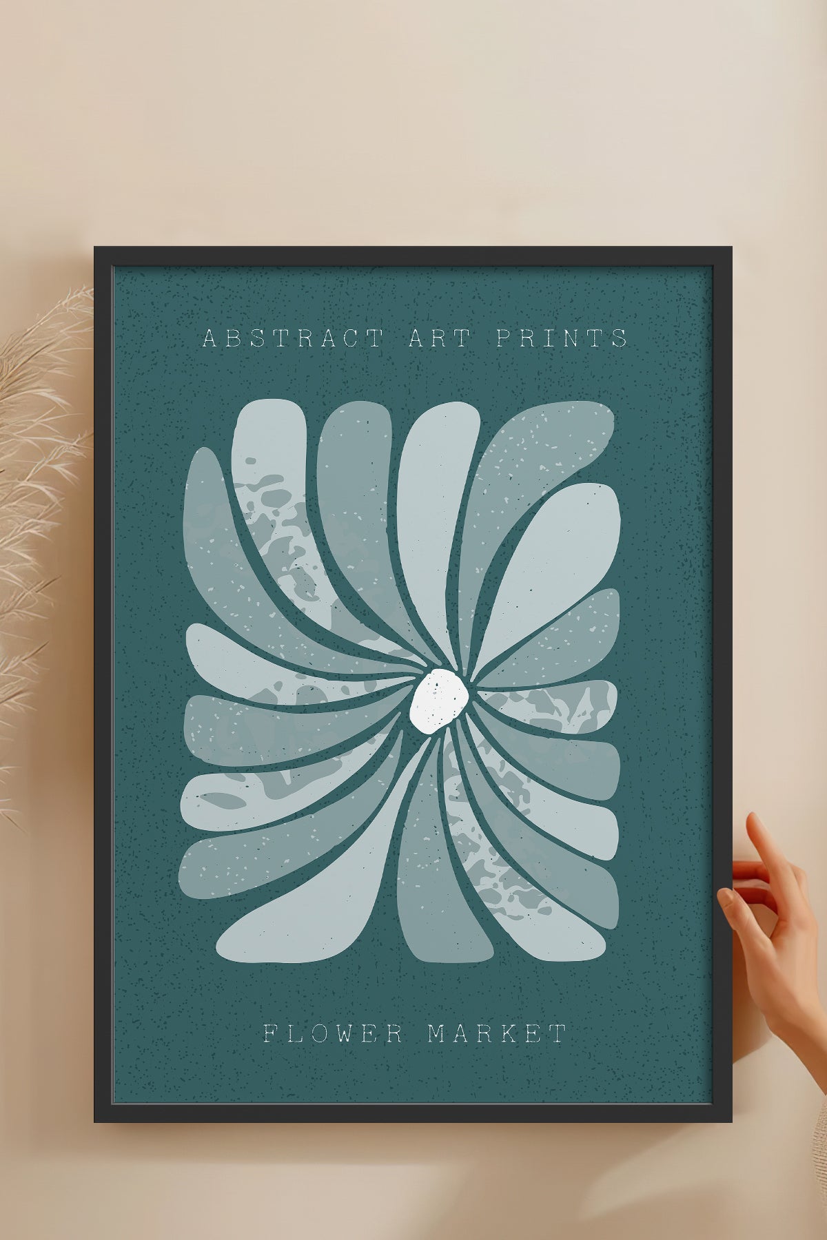HOMEPACK Ahşap Çerçeveli Tablo Çerçeveli Poster Sanatsal Modern Duvar Dekoru FLOWER-23