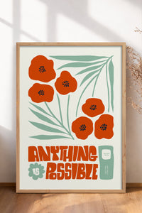 HOMEPACK Ahşap Çerçeveli Tablo Çerçeveli Poster Sanatsal Modern Duvar Dekoru FLOWER-230