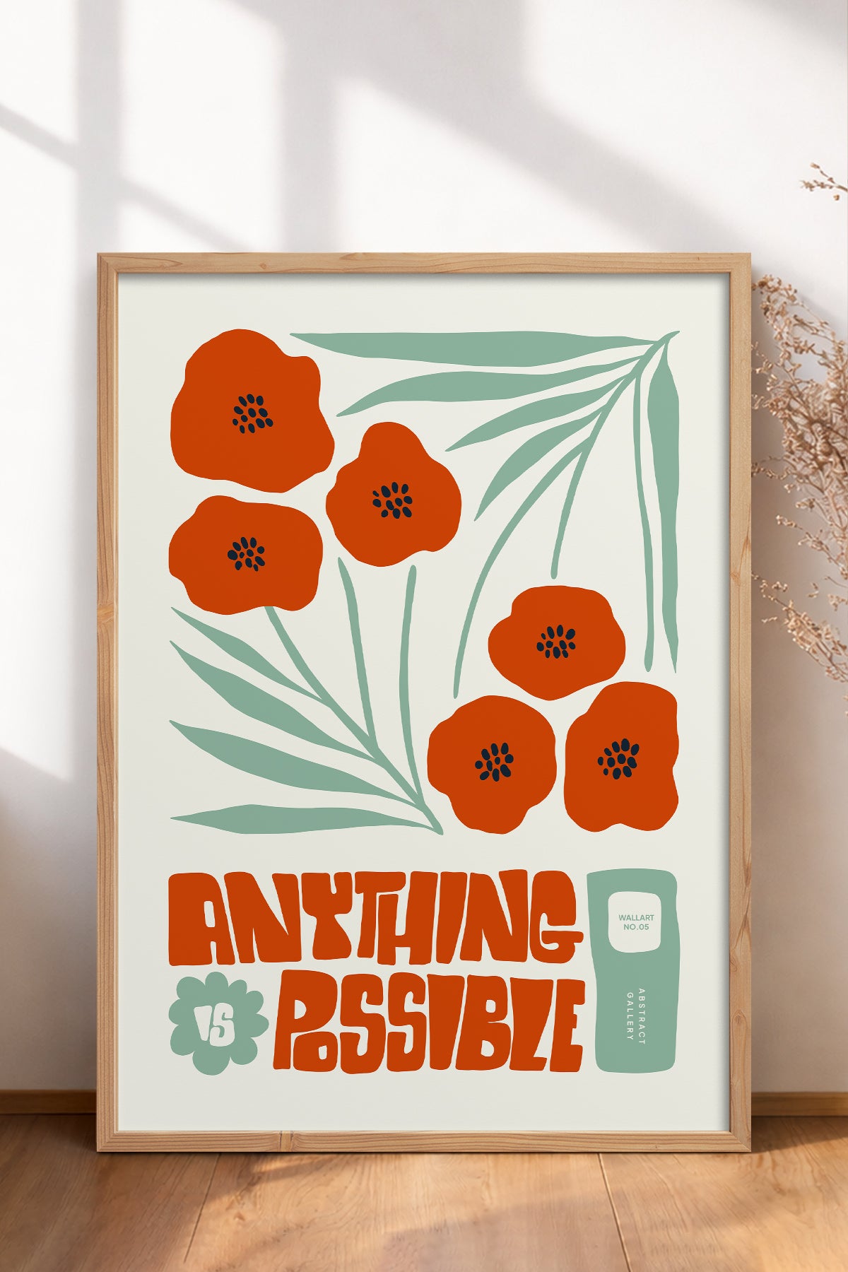 HOMEPACK Ahşap Çerçeveli Tablo Çerçeveli Poster Sanatsal Modern Duvar Dekoru FLOWER-230