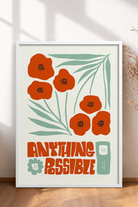 HOMEPACK Ahşap Çerçeveli Tablo Çerçeveli Poster Sanatsal Modern Duvar Dekoru FLOWER-230