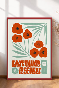 HOMEPACK Ahşap Çerçeveli Tablo Çerçeveli Poster Sanatsal Modern Duvar Dekoru FLOWER-230