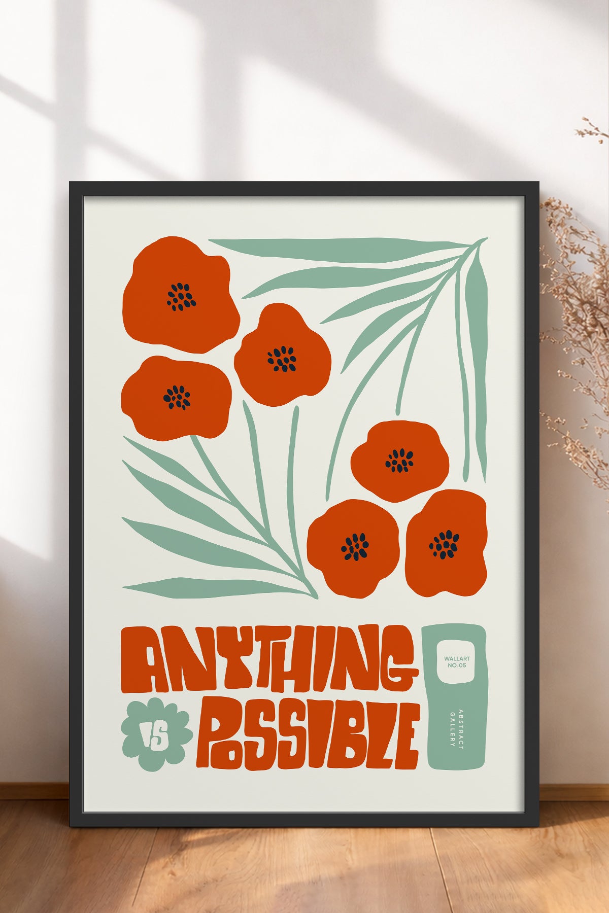 HOMEPACK Ahşap Çerçeveli Tablo Çerçeveli Poster Sanatsal Modern Duvar Dekoru FLOWER-230