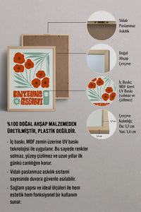 HOMEPACK Ahşap Çerçeveli Tablo Çerçeveli Poster Sanatsal Modern Duvar Dekoru FLOWER-230