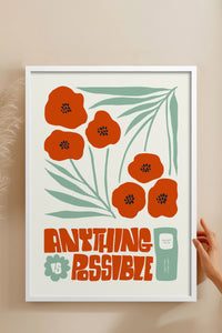 HOMEPACK Ahşap Çerçeveli Tablo Çerçeveli Poster Sanatsal Modern Duvar Dekoru FLOWER-230